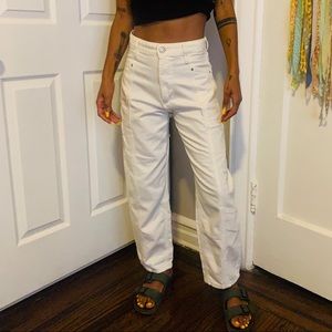 Zara white high waisted jeans